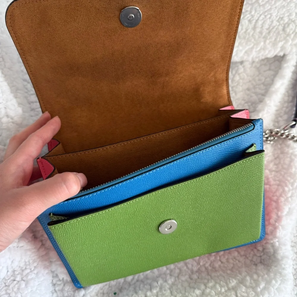 Coach Colorblock Klare Crossbody in green and purple - Picture 7 of 9